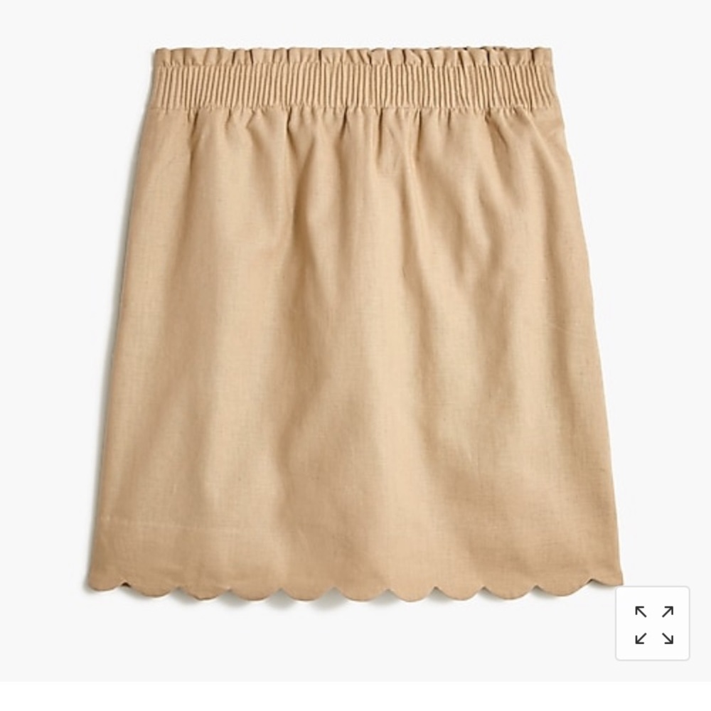 J. Crew Scalloped Linen Skirt NWT